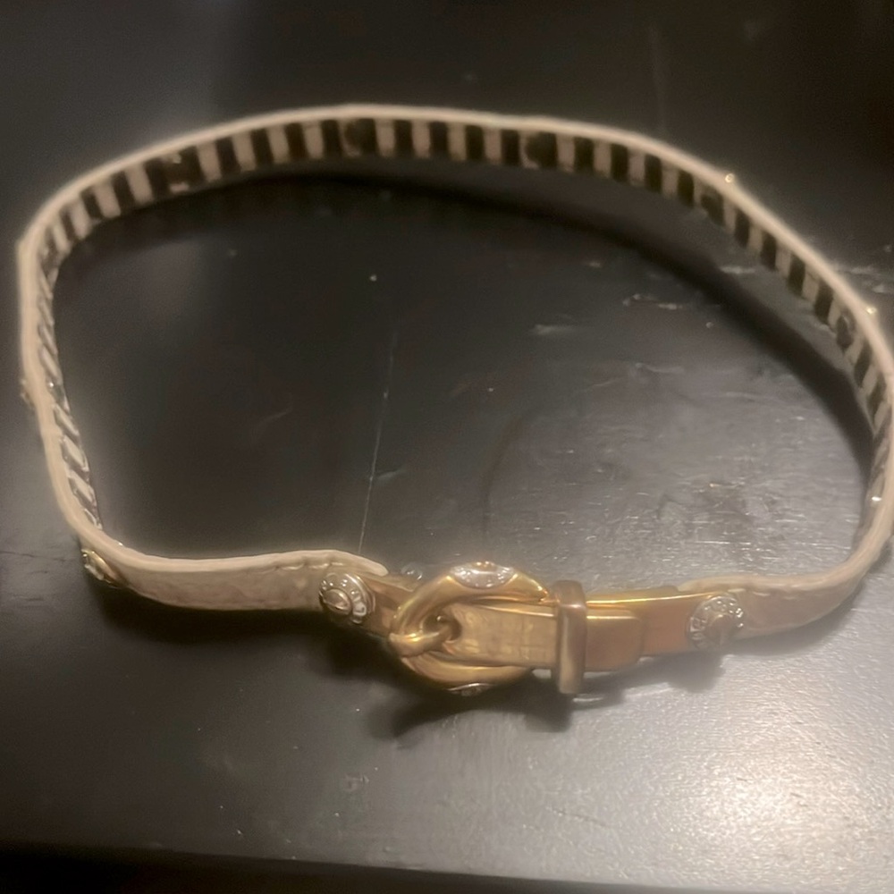 Henri bendel double wrist cream snake skin wrap buckle bracelet or choker